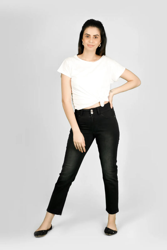 Raya Mid Rise Straight Fit Jeans